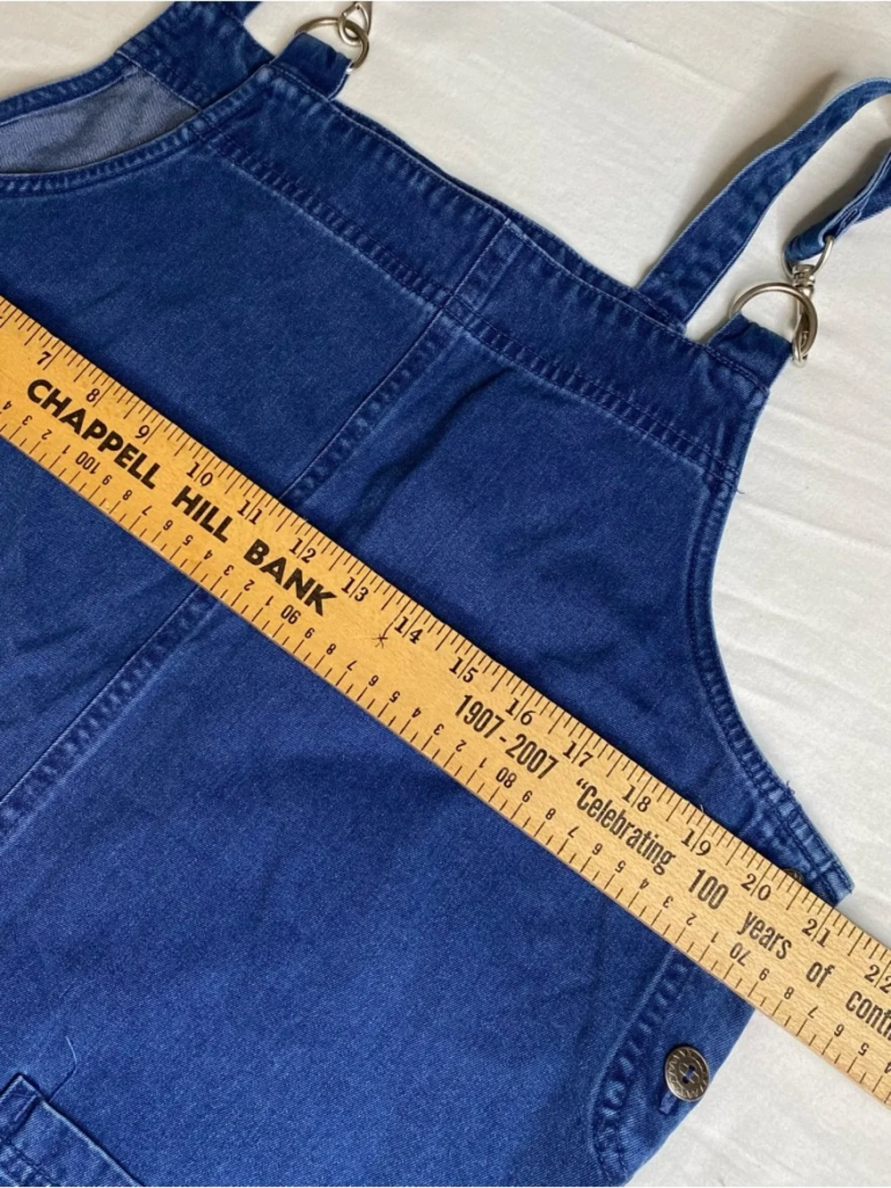Denim Maxi Overall Dress Size L Oversized Pinafore Blue - Picture 6 of 8